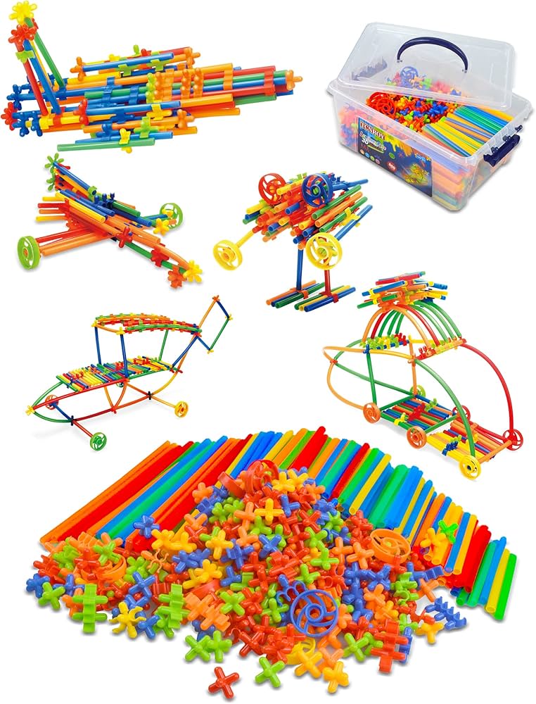 600PCS STEM Building Toys, Straw Constructor Toys Up Grade Engineering Building Sets for Kids Develops Motor Skills and Logic Thinking, Fun Educational Toy Great for Gift: Buy Online at Best Price in